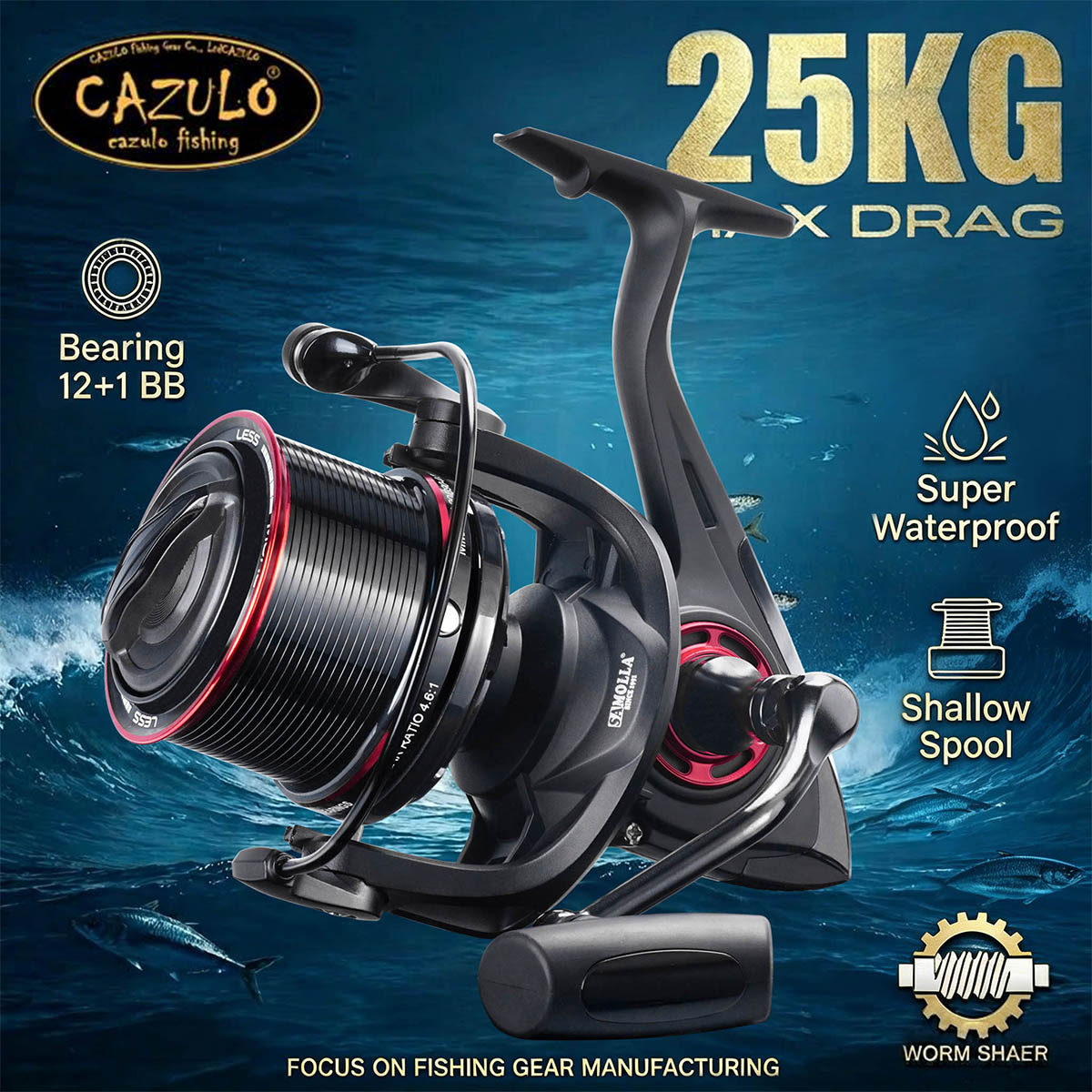 Surf Reel - Carretilha de Pesca CAZULO Long Cast